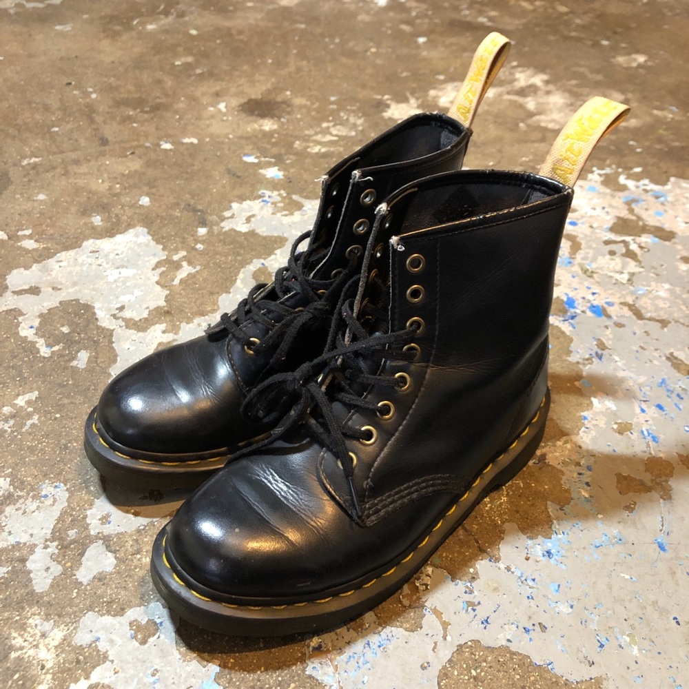 Dr. Martens Black Combat Boots with Air-Cushioned Sole